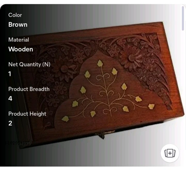 ZA0024 USD $ 11.00 TOUCHWOOD ARTS Name: Handmade Sheesham Wooden Jewellery Box for Women Hand Carved with Intricate Carvings Items - 6 inches (Brown). rb.gy/sps943