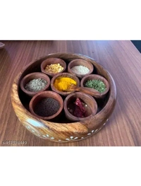 ZA0025 USD $ 16.00 sre sres Name: Crafty city Wooden Handcrafted Spice Box set Sheesham Wood rb.gy/5ympes