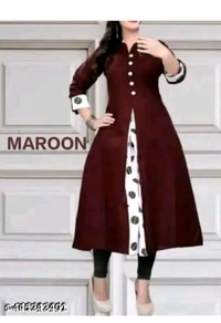 ZB0003 USD$10 V STAR LOOK Name: Abhisarika Petite Kurtis
Fabric: Cotton Sleeve Length: Three-Quarter Sleeves Pattern: Solid Combo of: Single rb.gy/txp4xn

