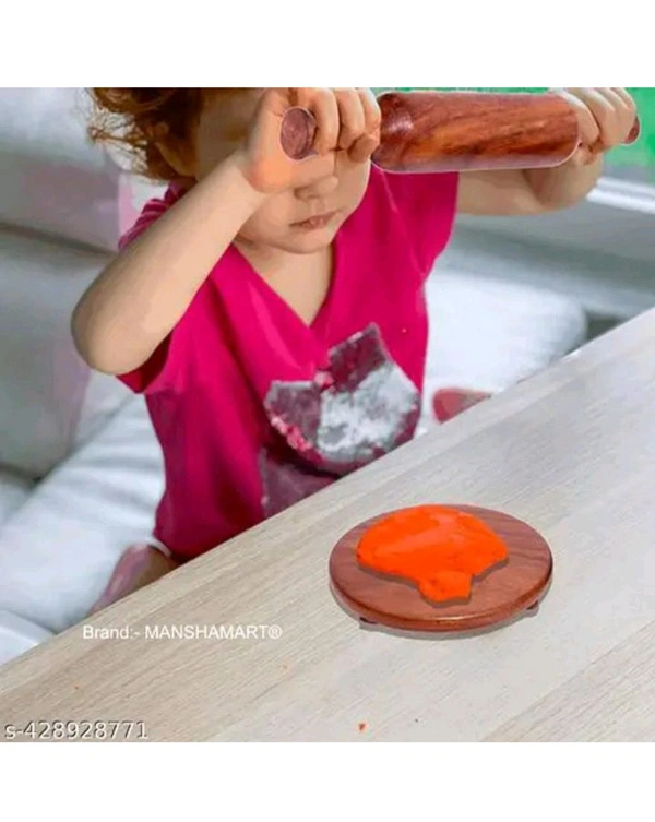 ZA0028 USD $ 11.00 MANSHAMART Name: MANSHAMART® (Only for Kids Use) Kids Baby Miniature Handmade Kids Baby Miniature Handmade Wooden Chakla Belan Playset with Rolling Pin and Board Kitchen Play Set rb.gy/gn80qr