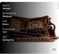 ZA0029 USD $ 18.00 Doon Furniture House Name:  Wooden Mango Wood Rose Wood Serving Tray Set -3 - Standard Size (Brown) rb.gy/ezymlx