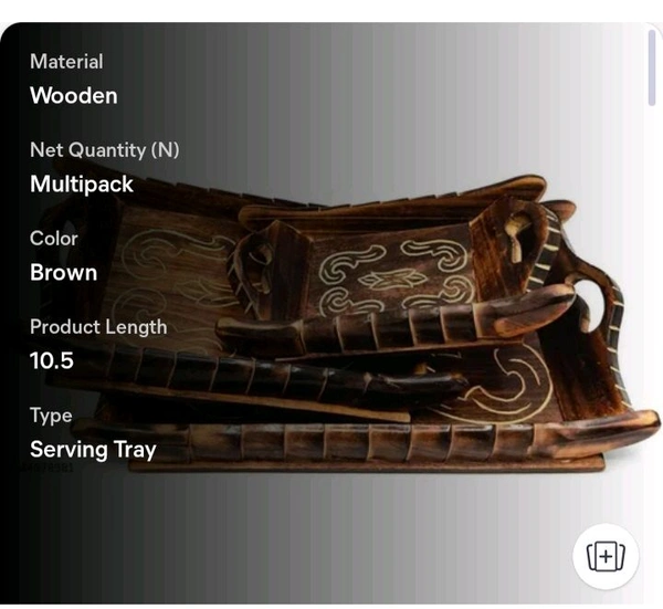 ZA0029 USD $ 18.00 Doon Furniture House Name:  Wooden Mango Wood Rose Wood Serving Tray Set -3 - Standard Size (Brown) rb.gy/ezymlx
