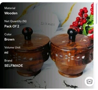 ZA0032 USD $ 14.00 SELFMADE® Name: Handcrafted Wooden Bowl Set with Lids – Premium Rosewood Bowls with Inlay Design – Decorative and Functional Containers for Snacks, Dry Fruits, or Home Décor Set of 2 (4 INCHES) rb.gy/0vljzp