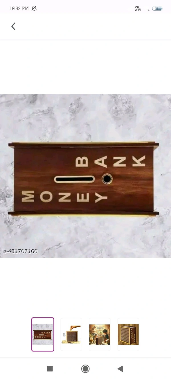 ZA0033 USD $ 14.00 DATAR Name: Wooden Money Saving Box Gold 100000 rb.gy/jpdy3d