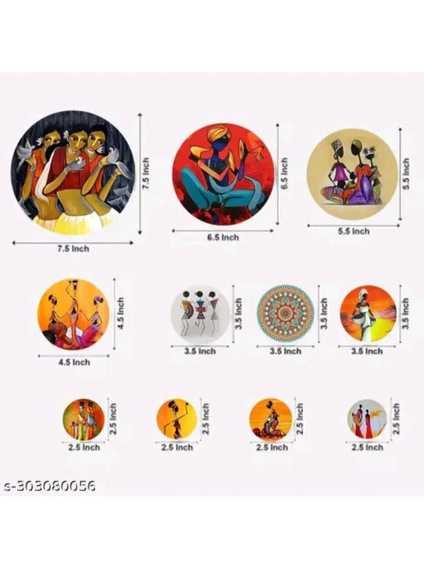 ZA0037 USD $ 11.00 Lavya Agency Name: MDF Wood Wall Hanging Coster's For Home Room Office Decor Pack of 11 rb.gy/lk0srp