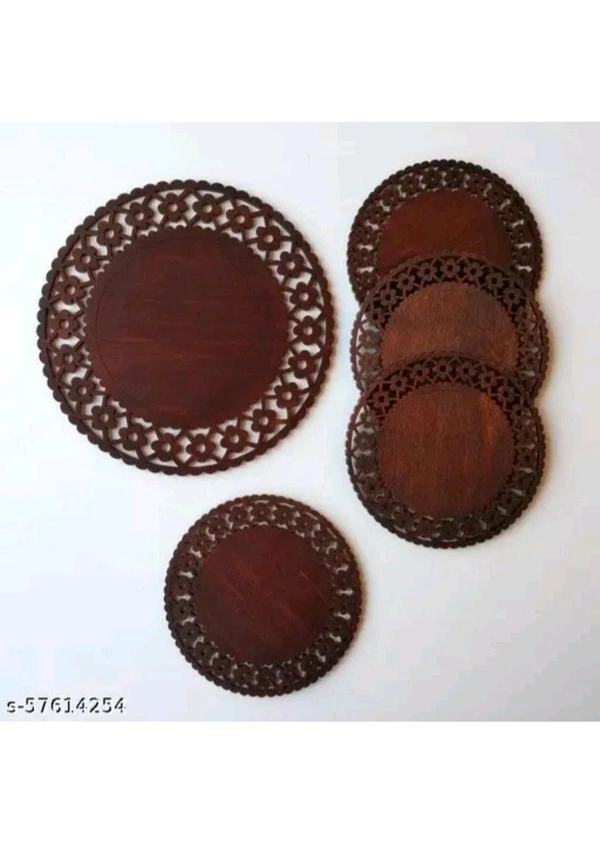 ZA0040 USD $ 11.00 Angel Trading Of Glassware & Handicrafts, Firozabad, UP, India Name: Gojeeva  Wooden Tea Coster (Set of 6)  Dining Table Serving Office, Thick & Absorbent, Non Slippery, Heat Resistant, Eco-Friendly rb.gy/5nhe32