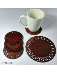 ZA0040 USD $ 11.00 Angel Trading Of Glassware & Handicrafts, Firozabad, UP, India Name: Gojeeva  Wooden Tea Coster (Set of 6)  Dining Table Serving Office, Thick & Absorbent, Non Slippery, Heat Resistant, Eco-Friendly rb.gy/5nhe32