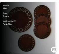ZA0040 USD $ 11.00 Angel Trading Of Glassware & Handicrafts, Firozabad, UP, India Name: Gojeeva  Wooden Tea Coster (Set of 6)  Dining Table Serving Office, Thick & Absorbent, Non Slippery, Heat Resistant, Eco-Friendly rb.gy/5nhe32