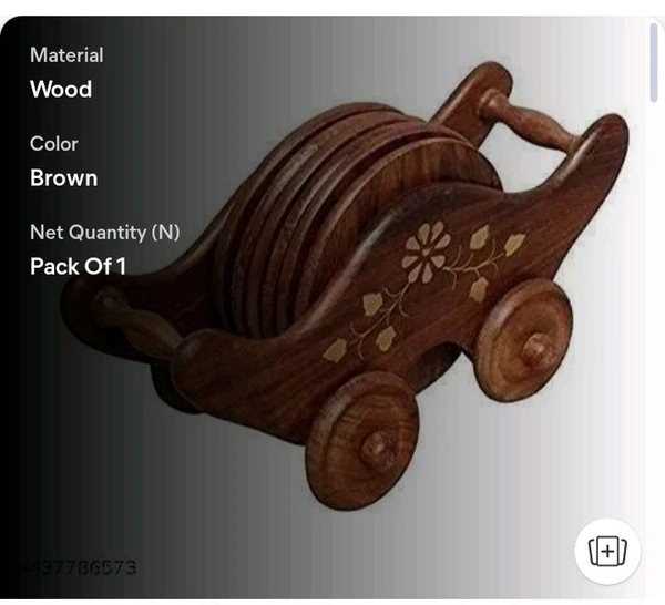 ZA0041 USD $ 11.00 A U ENTERPRISES Name: A U ENTERPRISES Handmade Wooden Tea Coaster Set with Bar and Kitchen Accessory Decor | Brown rb.gy/ohh6s4