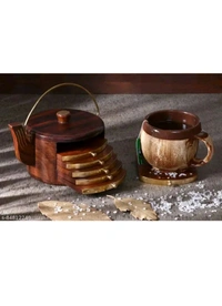 ZA0042 USD $ 13.00 ALM Crafts, Saharanpur, Uttar Pradesh-247001 Name: Wood Art Store Wooden Drink Coasters rb.gy/5j7ylo
