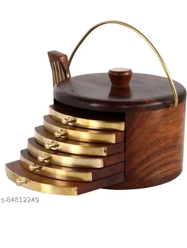 ZA0042 USD $ 13.00 ALM Crafts, Saharanpur, Uttar Pradesh-247001 Name: Wood Art Store Wooden Drink Coasters rb.gy/5j7ylo