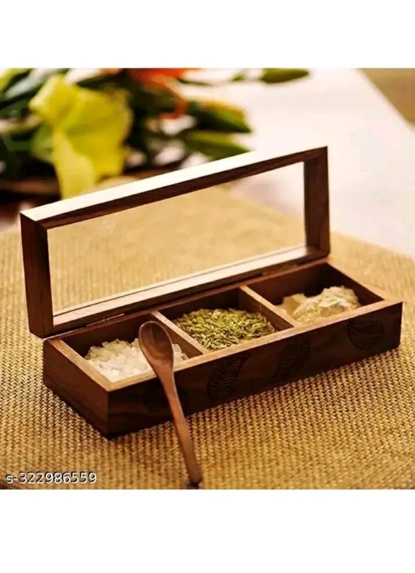 ZA0044 USD $ 13.00 Shineartwoodhandicraft Name: Wooden Spice Treasury Exquisite Spice Box rb.gy/c82iqe