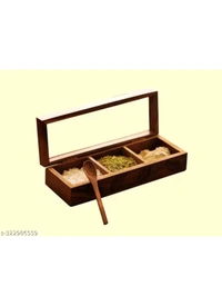ZA0044 USD $ 13.00 Shineartwoodhandicraft Name: Wooden Spice Treasury Exquisite Spice Box rb.gy/c82iqe