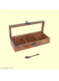 ZA0044 USD $ 13.00 Shineartwoodhandicraft Name: Wooden Spice Treasury Exquisite Spice Box rb.gy/c82iqe