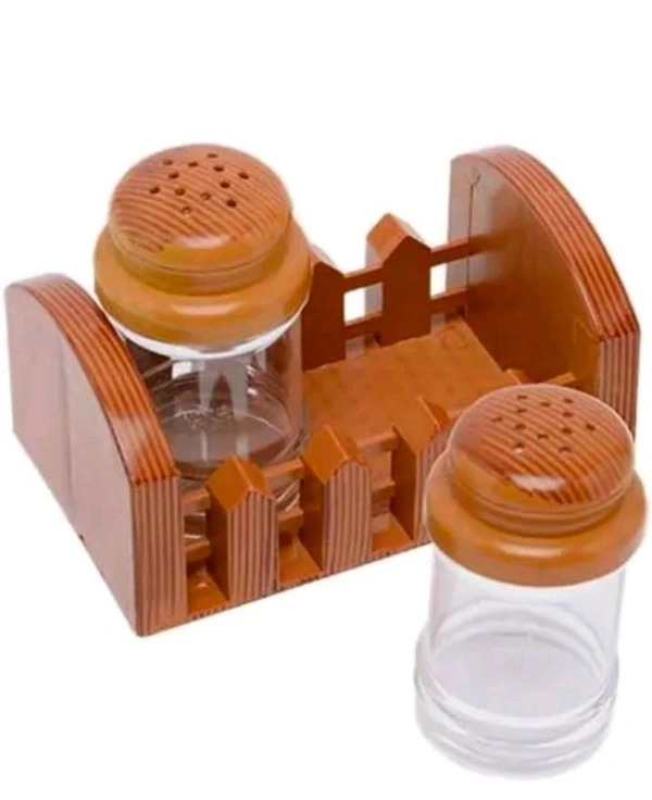 ZA0050 USD $ 11.00 Crezz Name: Nabhya Salt and Peper Dispenser Wooden Look Designq Plastic (Daawat) rb.gy/hdkgw1