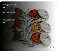 ZA0053 USD $ 10.00 No Information Available Name: Multipurpose Tree Shape 6 Section Royal Design Silver Storage Dry Fruit Tray /Gift Box / Dry Fruits Box (Pack Of 1) rb.gy/1okq1s