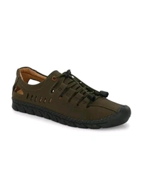 ZA0055 USD $ 20.00 Viaan International-29/5 J, Khasara No. 1054, Kachhi Sarai, Tajganj Agra Uttar Pradesh 282001 Name: Men's Brown Synthetic Leather Outdoor Casual Sandal BCK1090-Olive