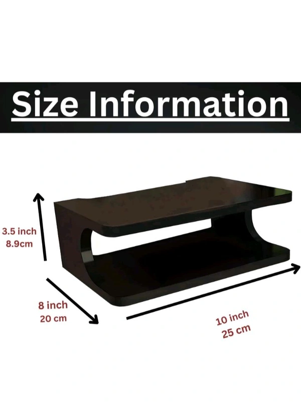 ZA0060 USD $ 13.00 Ayat Enterprise Wooden Saharanpur City B  Star Handicrafts Wall T.V Set up Box
Stand, Wifi Stand Wall Hanging Mounted
Shelf MDF (Medium Density Fiber) Wall
Shelf (Number of Shelves - 2, Black)
rb.gy/v3rldr