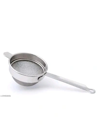 ZB0011 USD$12 Shubhco Delhi Kitchen Tools Combo of Stainless Steel Tea Strainer Chai Channi with Tadka pan with Long Handle, Spice Roasting Tadka Pan and Steel Oil Container Gheepot rb.gy/89pqnf

