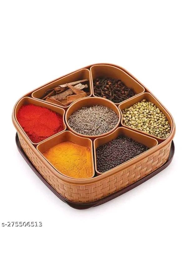 ZB0018USD& 11 JB STORE Combo Offer Plastic Square 7 Sections Multipurpose Masala Rangoli Dabba Box & Square dry fruit Storage box Spice Container and Masala Box (Pack Of 2) (Dry Fruit Box AND Masala Box) rb.gy/931l7q

