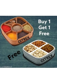 ZB0018USD& 11 JB STORE Combo Offer Plastic Square 7 Sections Multipurpose Masala Rangoli Dabba Box & Square dry fruit Storage box Spice Container and Masala Box (Pack Of 2) (Dry Fruit Box AND Masala Box) rb.gy/931l7q

