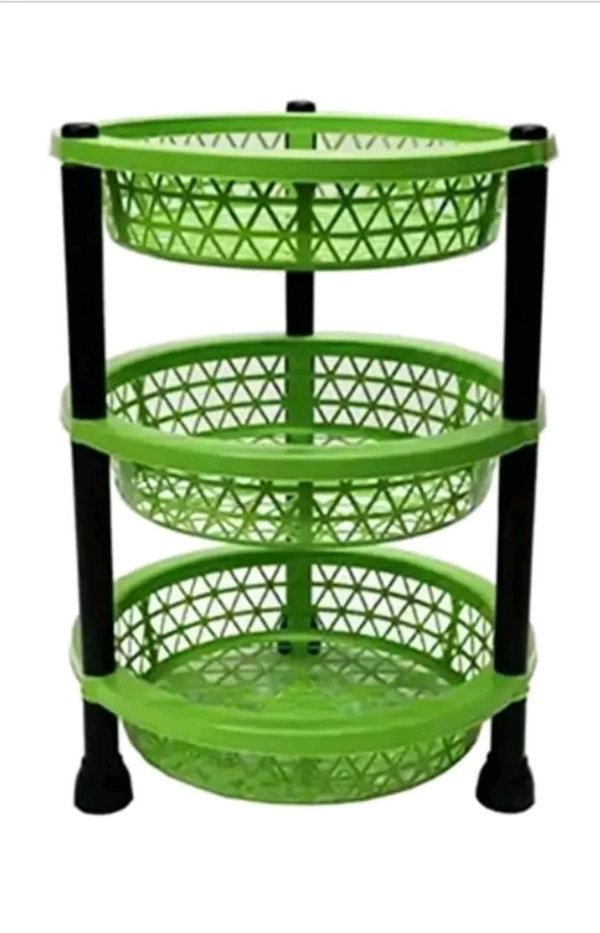 ZB0019 USD$ 11 Authentic Enterprises Rack Plastic 3 Layer Trolley Onion Potato Stand for Kitchen Fruit Vegetable Storage Trolley rb.gy/pdvlsz