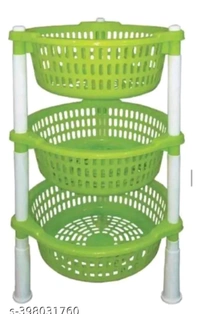 ZB0019 USD$ 11 Authentic Enterprises Rack Plastic 3 Layer Trolley Onion Potato Stand for Kitchen Fruit Vegetable Storage Trolley rb.gy/pdvlsz