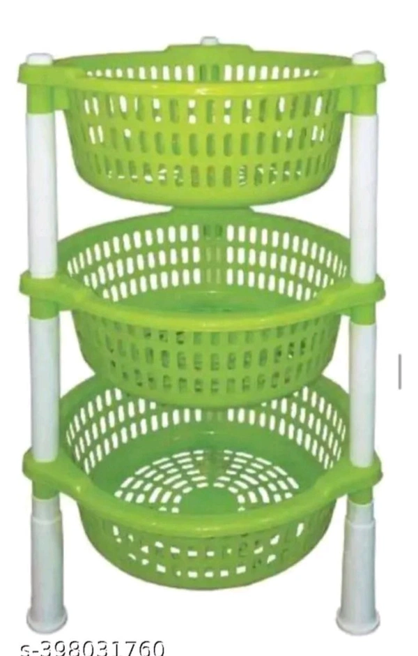 ZB0019 USD$ 11 Authentic Enterprises Rack Plastic 3 Layer Trolley Onion Potato Stand for Kitchen Fruit Vegetable Storage Trolley rb.gy/pdvlsz