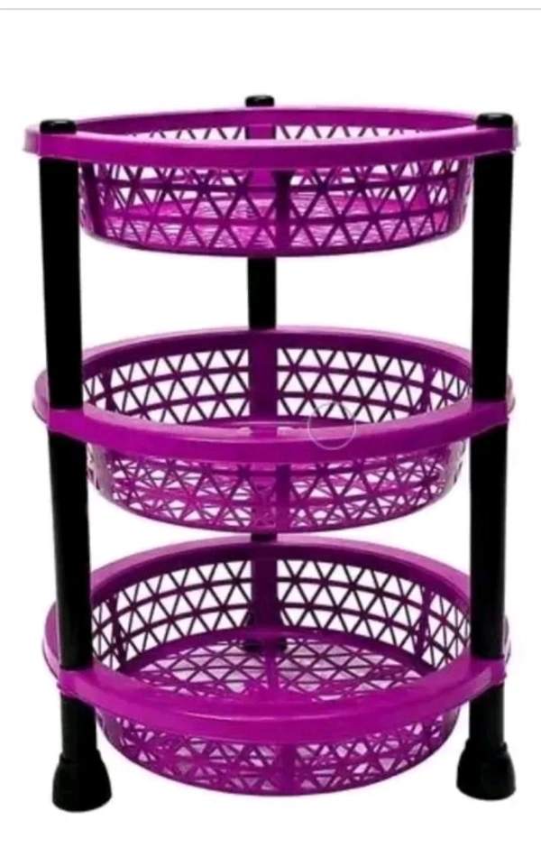 ZB0019 USD$ 11 Authentic Enterprises Rack Plastic 3 Layer Trolley Onion Potato Stand for Kitchen Fruit Vegetable Storage Trolley rb.gy/pdvlsz