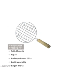 ZB0022 USD$10 A1EssAncial Round Wooden Handle Roaster Papad Jali, Paneer Grill, Roti Maker, Barbeque Jali Roaster Chapati Toast Grill Roaster rb.gy/le603e

