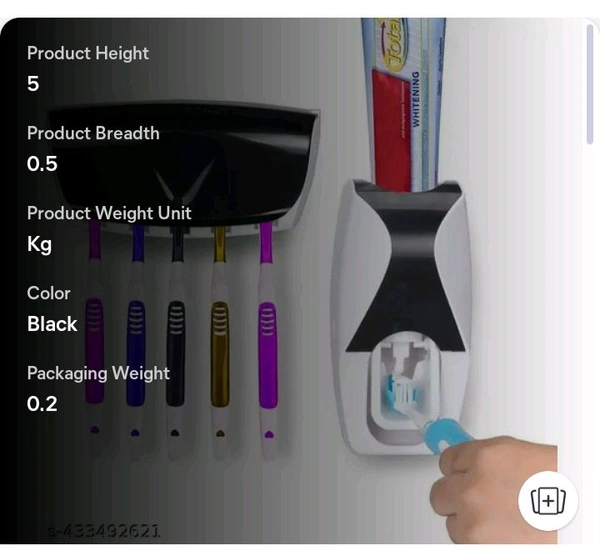 ZA0066 USD $ 11.00 Xiao Huanzi Yue Ltd , Residential District,Tianping Road,Xuhui , Shanghai ,200051 Name: Toothpaste Dispenser with Brush Holder rb.gy/0krdp0

