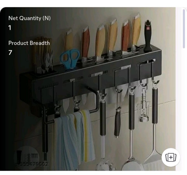 ZA0070 USD $ 13.00 MIND MASALA Name: We Clever Kitchen Shelf ADVANCED NON RUST STAINLESS STEEL ALLOY Wall Mount Knife Holder ,Towel Hanger , Spatula Ladle Hanging Hooks , Cutlery Holder Storage Rack High Grade Metal Multi-Purpose (40 x 5.5 x 7cm) rb.gy/ef1mdh