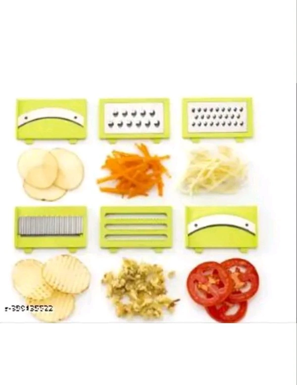 ZA0071 USD $ 11.00 RUDRA ENTERPRISE 9 Name: 6 in 1 Slicer & Grater with Safety Holder & Extra Sharp V Blade, Includes 6 Detachable Slicers, Ripple, Greater Suitable for Onion, Carrot, Tomato, Cucumber, Beat & Vegetable rb.gy/by6wfp