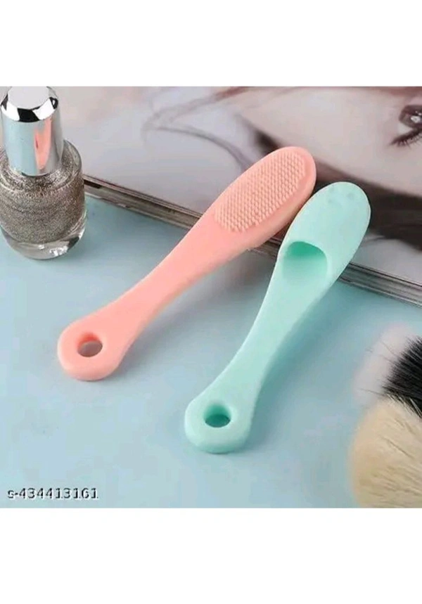 ZA0072 USD $ 09.00 GOLDENENTERPRISEE Name: Face brush 2 Pcs Silicone Face Cleaner Blackhead Remover Brush Cleanser Nose Pore Brush Finger Scruber Tool Facial Skin Cleaner Massage Brush blue and pink rb.gy/w2fvi8
