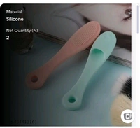 ZA0072 USD $ 09.00 GOLDENENTERPRISEE Name: Face brush 2 Pcs Silicone Face Cleaner Blackhead Remover Brush Cleanser Nose Pore Brush Finger Scruber Tool Facial Skin Cleaner Massage Brush blue and pink rb.gy/w2fvi8