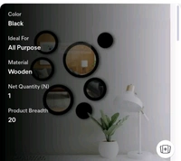 ZA0073 USD $ 12.00 SHYAM SHAKTI GLOBAL MANAGMENT  Name: ANEMONE MART Mirror wall art Pack of 7 rb.gy/ris280
