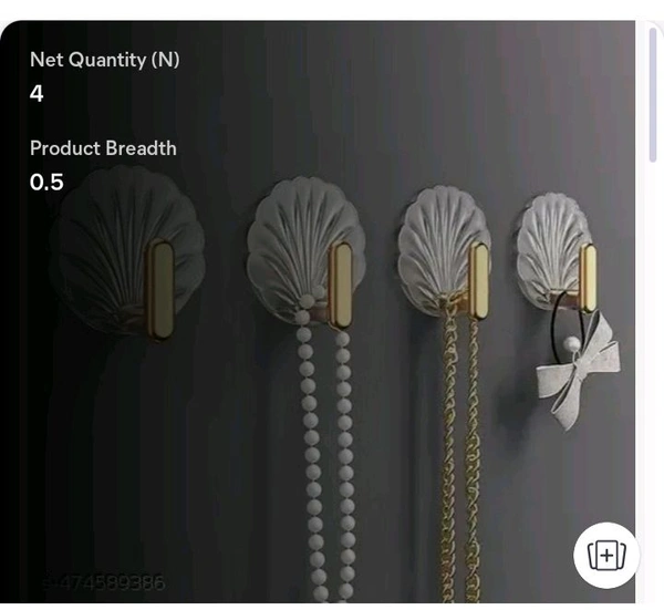 ZA0074 USD $ 10.00 Dwija Enterprise Name: Shell-Shaped Creative Self-Adhesive Hooks – Multifunctional Sticky Wall Hooks for Easy Installation in Kitchen, Bathroom, Office, and Home – No Drilling, Strong Hold, Space-Saving, Stylish Design (Pack of 4) rb.gy/wx1b3f