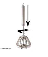 ZA0078 USD $ 10.00 Cuizy Name: Hand Push Rotary Whisk Blender for pastry,cake, pizza, whisker for eggs, cream, frother for milkshake, lassi, buttermilk, soup, coffee Great alternatives to a blender rb.gy/m2avy1