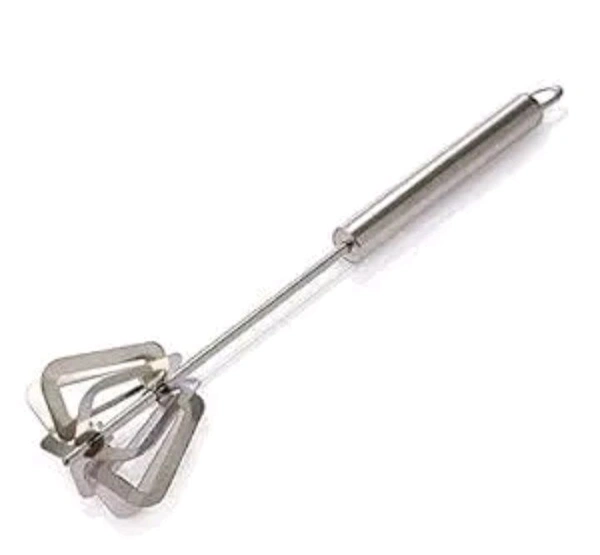 ZA0078 USD $ 10.00 Cuizy Name: Hand Push Rotary Whisk Blender for pastry,cake, pizza, whisker for eggs, cream, frother for milkshake, lassi, buttermilk, soup, coffee Great alternatives to a blender rb.gy/m2avy1