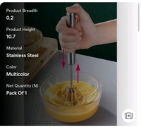 ZA0078 USD $ 10.00 Cuizy Name: Hand Push Rotary Whisk Blender for pastry,cake, pizza, whisker for eggs, cream, frother for milkshake, lassi, buttermilk, soup, coffee Great alternatives to a blender rb.gy/m2avy1