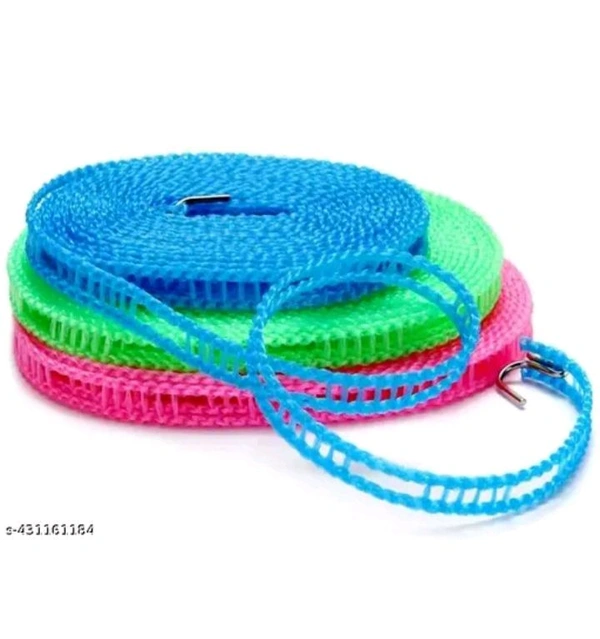 ZA0079 USD $ 10.00 HARE KRISHNA ENTERPRISE Name: SET OF 3 | 5 Meters Windproof Anti-Slip Clothes Washing Line Drying Nylon Rope with Hooks 5 Meter Nylon Clothesline Rope Color May Vary rb.gy/ndnyvg