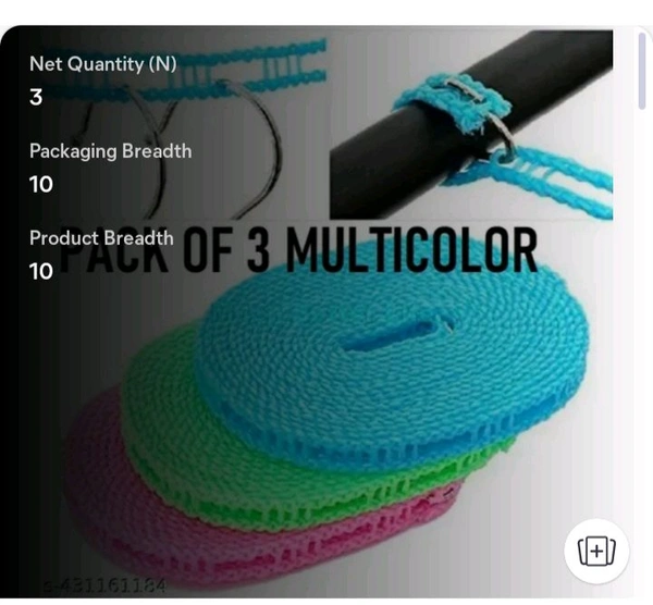 ZA0079 USD $ 10.00 HARE KRISHNA ENTERPRISE Name: SET OF 3 | 5 Meters Windproof Anti-Slip Clothes Washing Line Drying Nylon Rope with Hooks 5 Meter Nylon Clothesline Rope Color May Vary rb.gy/ndnyvg