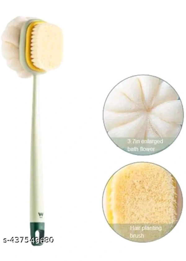 ZA0083 USD $ 11.00 aaravvvvvv Name: Heavy 2 IN 1 Bath Body Brush  with Soft Loofah and Bristles,Back Scrubber with Curved Long Handled Shower Brush for Wet or Dry, Women & Men rb.gy/9ryvv3