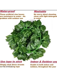 ZA0084 USD $ 10.00 The aayesha enterprise Name:  (7 Feet) (Set of 5 String) 30 Leave in one String Artificial Garlands Money Plant Hanging Leaves Greenery Vine Creeper Plants for Home Decor Main Door Wall, Balcony, Office, Decoration Party & rb.gy/ytt9l0