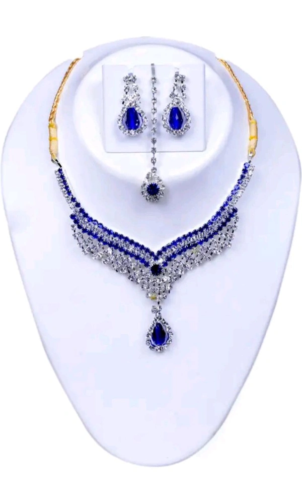 ZA0111 USD $ 10.00 GOVIND JEWEL ZINC JEWEL SET ( BLUE) rb.gy/zufxz0