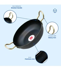 ZA0125 USD $ 10.00 LAZYWINDOW Superior Quality Iron Deep Bottom
Kadhai 19 cm diameter 1 L capacity (Iron,
Induction Bottom) rb.gy/fphb4x