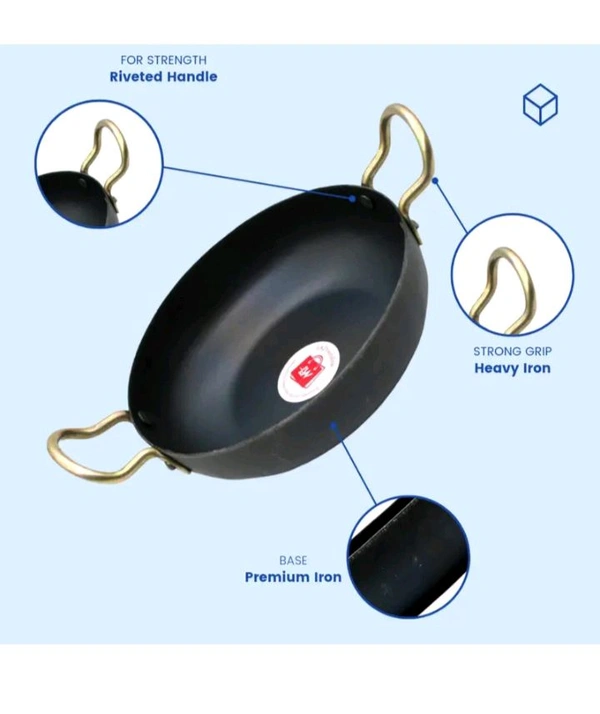 ZA0125 USD $ 10.00 LAZYWINDOW Superior Quality Iron Deep Bottom
Kadhai 19 cm diameter 1 L capacity (Iron,
Induction Bottom) rb.gy/fphb4x