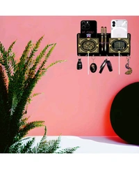 ZA0126 USD $ 10.00 Sk Wooden Craft SK Paro Mobile Stand And New Design Wood Key Holder ( Hooks, Multicolor) rb.gy/8vnbwo