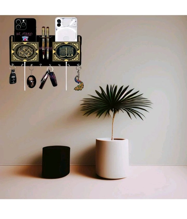 ZA0126 USD $ 10.00 Sk Wooden Craft SK Paro Mobile Stand And New Design Wood Key Holder ( Hooks, Multicolor) rb.gy/8vnbwo