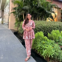 Mulprint Chikankari Coord Set(wine) - Wine, 2XL(44)